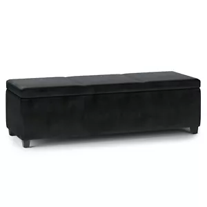Avalon 54 inch Wide Contemporary Rectangle Extra Large Storage Ottoman Bench in  - Picture 1 of 11