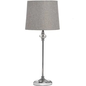 Tisch Nachttischlampe Chrom und Glasfuß 52 cm hoch Beleuchtung Innen Wohnen - Bild 1 von 4