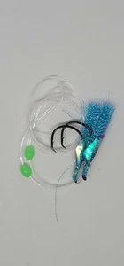 Hi Lo Sabiki Rig Fishing 6\0 Hook w\ Flasher 40lb Mono Glow Bead Fluke Sea Bass - Picture 1 of 4