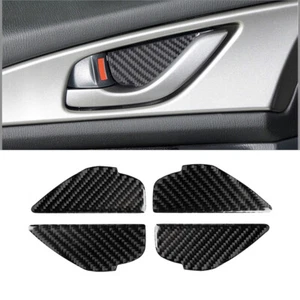 4x Carbon Fiber Interior Door Handle Bowl Cover Trim For Mazda 3 Axela 2017-2018 - Picture 1 of 12