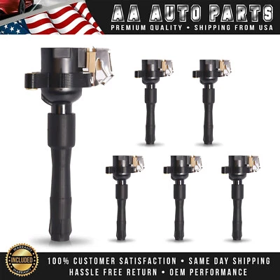 Paquete de 6 bobinas de encendido para 96-03 BMW 323Ci 323i 328Ci 330i 530i M3 X5 Z3 UF354 Foto 1 de 4