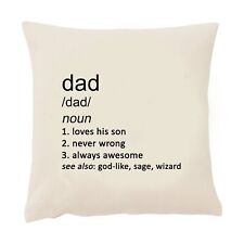 Dad Cushion Cover Funny 50cm Square Beige Father's Day Son Daddy Child Gift Idea