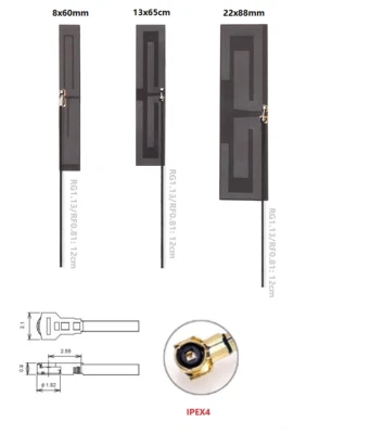 H-2 TECHNIK Antenna 4G/LTE FPC 12cm alimentatore connettore I.PX4 3/5/6dBi indossabile uso interno