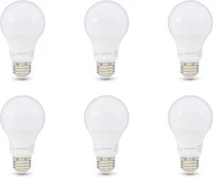 A19 LED Light Bulb, 10,000 Hour Lifetime, Non-dimmable Daylight 5000K (6-Pack) - Picture 1 of 4