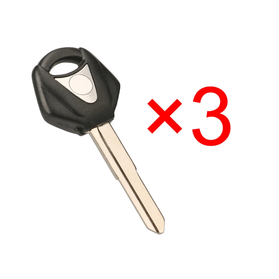 3PCS Black Motorcycle Uncut Blank Key For Yamaha YZF R1 R6 YZF600 FZ1 FZ6 MT09 - Image 1 of 1