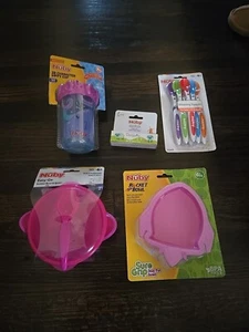 Nuby Bowls, Sippy Cup, Weaning Spoons, Lip & Cheek Balm Set - Picture 1 of 6