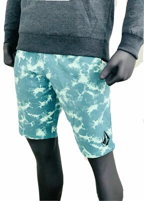 NWY $55 Men's VOLCOM Camo Fleece Shorts Blue Chlorine NEW - Image 1 of 4