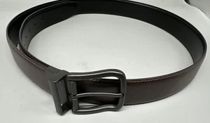 Perry Ellis Men's Leather Reversible Belt - Brown/Black 40 Inch - Picture 1 of 6