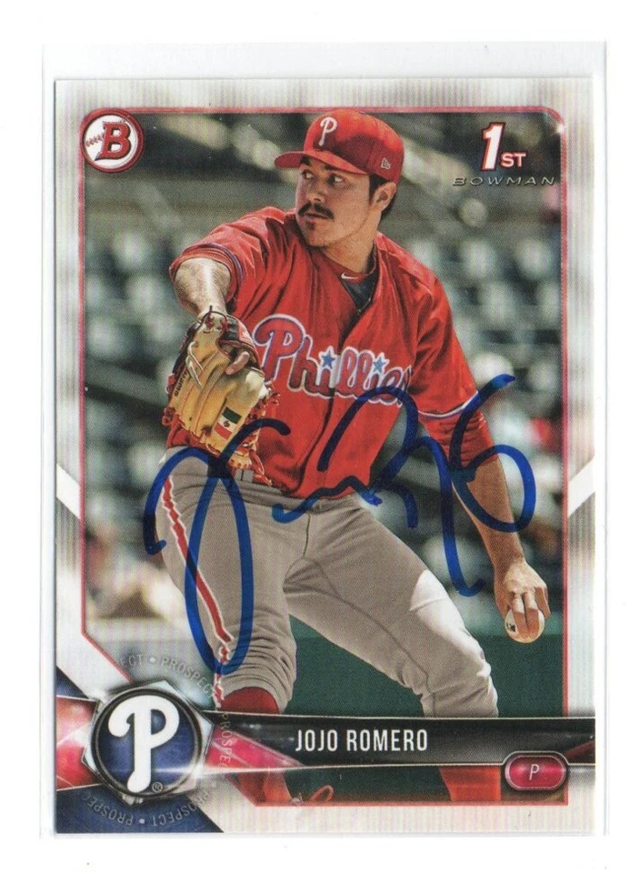 JOJO ROMERO PHILADELPHIA PHILLIES 2018 BOWMAN 1ST  IP/TTM AUTOGRAPH AUTO - Image 1 of 1