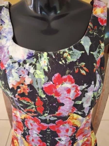 LADAKH Black Floral Pencil Dress**Size 10** - Picture 1 of 4