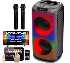 Vocal-Star Portátil Bluetooth Máquina de Karaoke 100 W Altavoz Luces 2 Micrófonos (355BT) - Imagen 1 de 10