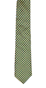 Ferrell Reed Mens Blue Yellow Geometric Check 100% Italian Silk Neck Tie NWT $95 - Picture 1 of 2