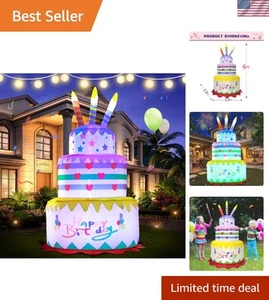 Inflables mágicos para pasteles de cumpleaños de 6 pies con brillo LED para celebraciones festivas - Imagen 1 de 8