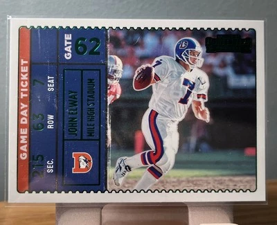 2022 Panini Contenders - Game Day Ticket John Elway #GDT-JEL Emerald - Image 1 of 2