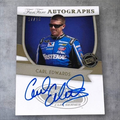 Carl Edwards PACK PULLED NASCAR HOFer signed card PRESS PASS FANFARE AUTOS 17/25 - Image 1 of 2