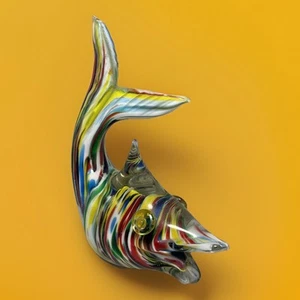 Vintage MURANO Glass Swordfish - Mid Century Swirled Colors - Picture 1 of 8