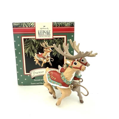 Hallmark 1992 Prancer & Vixen Ornament #2 in Santa & His Reindeer Collection - Image 1 of 4