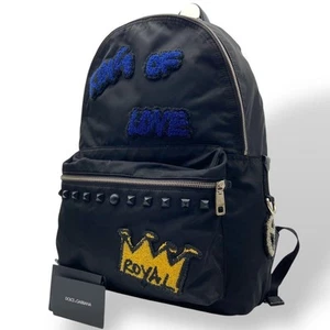 Rare Dolce And Gabbana Backpack Nylon Black Patch - Picture 1 of 10