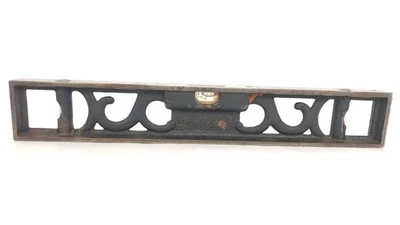 Vintage Starrett Ornate Cast Iron 12" double plumb/bench level - Image 1 of 4