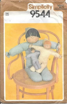 Vintage Simplicity Pattern 9544 Stuffed Doll In Three Sizes: 10"-17"-30" Height - Image 1 of 2