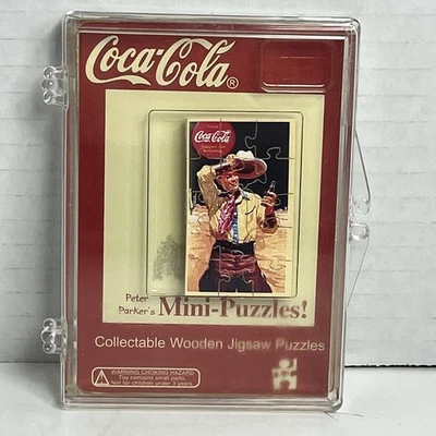 2002 Peter Parker Coca Cola Mini Wooden Puzzle Cowboy- New - Image 1 of 4