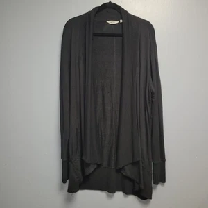 ATHLETA WOMEN'S BLACK LONG SLEEVE POCKETS NIRVANA PRANAYAMA WRAP CARDIGAN Sz L - Picture 1 of 10