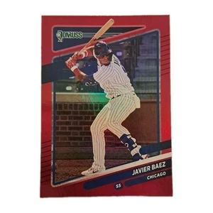 Tarjeta Paralela Javier Báez Red Holo 2021 Donruss #130 Chicago Cubs MLB All-Star - Imagen 1 de 4