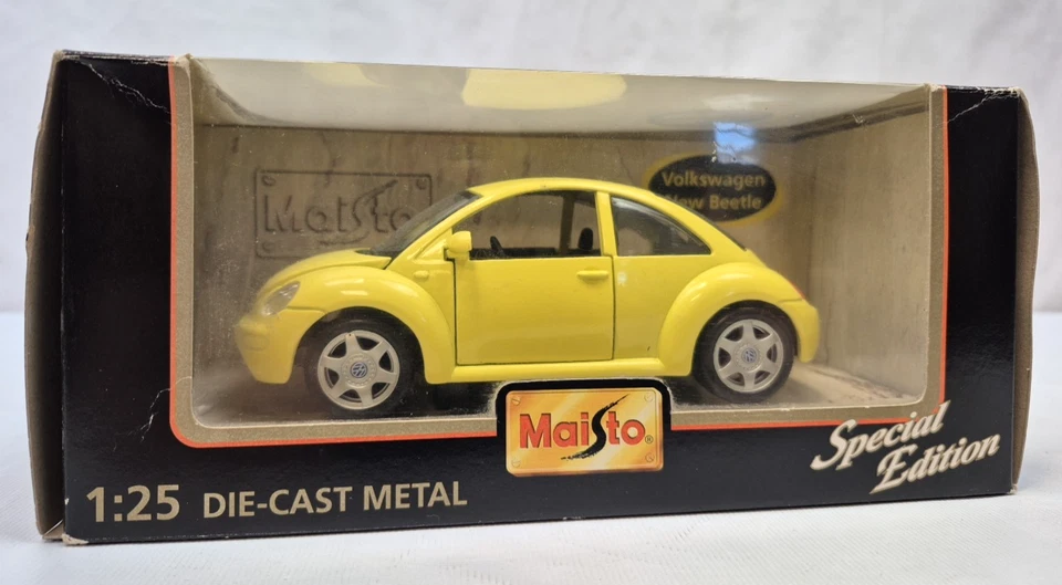 VW Volkswagen Beetle Maisto Edición Especial 31975 en Primrose escala 1:25 en caja Foto 1 de 4