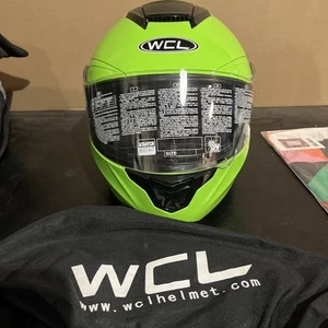 WCL Raider Full Face Motorcycle Helmet - Drop Down Tinted Visor, SIZE SMALL - Picture 1 of 6