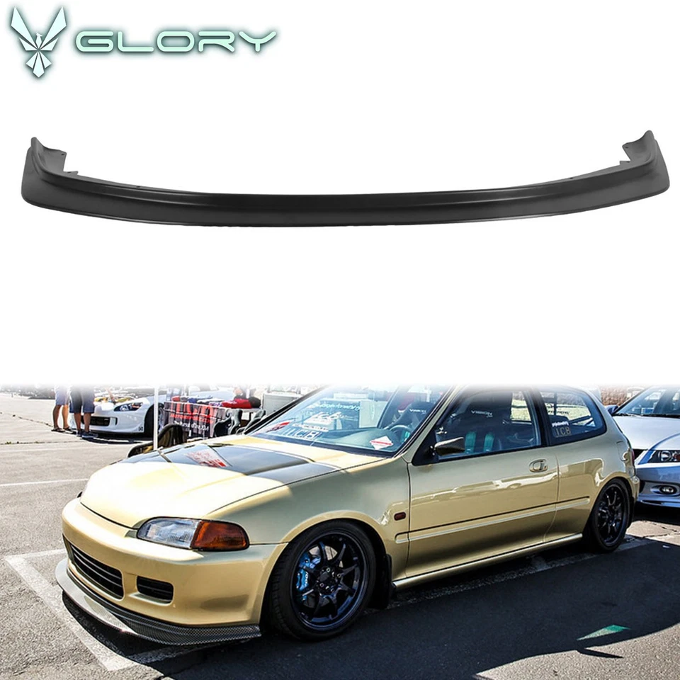 Fits 92-95 Honda Civic 2/3 Dr DP First Molding Style Front Bumper Lip Spoiler PU — 第 1/4 张图片