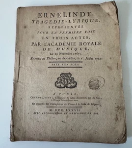 Poinsinet / Philidor - Ernelinde, lyrische Tragödie - 1777 Musik, Theater - Qua - Bild 1 von 14