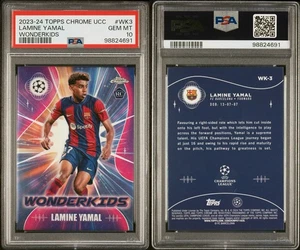 Lamine Yamal 2023-24 Topps Cromo UCC #WK-3 Wonderkids Novato PSA 10 Gemas Como Nuevo - Imagen 1 de 3