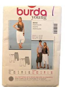 Burda Young 7546 Loose Fit Harem Yoga Pants XS - XL Sewing Pattern Uncut - Picture 1 of 2