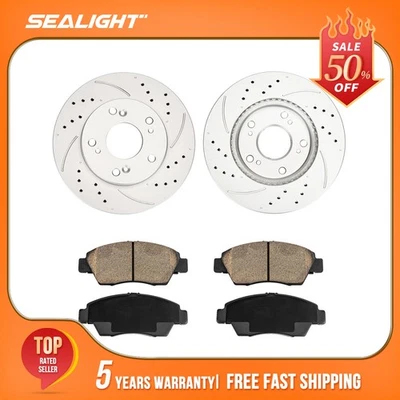 Kit de freio dianteiro de cerâmica perfurado para Honda Civic 2012-2014 Acura ILX 2013-2014 - Imagem 1 de 4