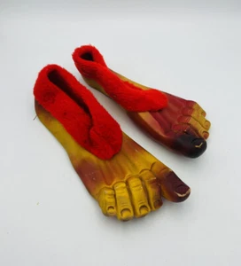 Vintage 1960er Jackie Kannon's Krazy Feet Fuzzy Slipper Halloween Kostüm - XL - Bild 1 von 10