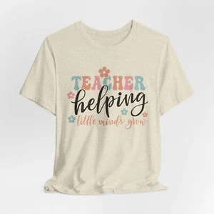 Teacher Helping Little Minds Grow Autism Awareness Women's Short Sleeve Tshirt - Picture 1 of 46