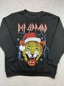 Def Leppard Mens Pullover Sweatshirt Size Medium Black Casual Concert Shirt - Picture 1 of 7