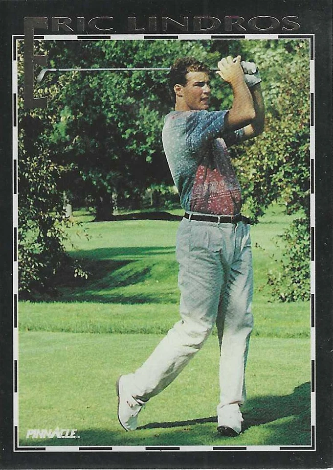 Pinnacle Eric Lindros #26 1992-93 jugando al golf patio Philadelphia Flyers Foto 1 de 1