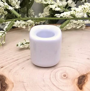 White Ceramic Chime Candle Holder: For .5 inch Diameter Candles, Ritual Spell - Picture 1 of 10