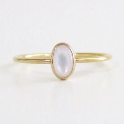Gold Pearl Ring, Pearl Ring, Natural Pearl Ring, Mother of Pearl Ring, June Ring - Image 1 of 4