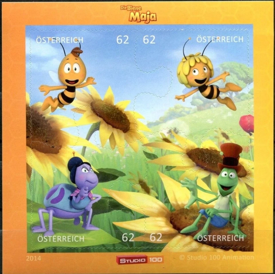 Austria 2014 Unusual stamps - Puzzle, Bee Maja Cartoon MNH** - Image 1 of 1