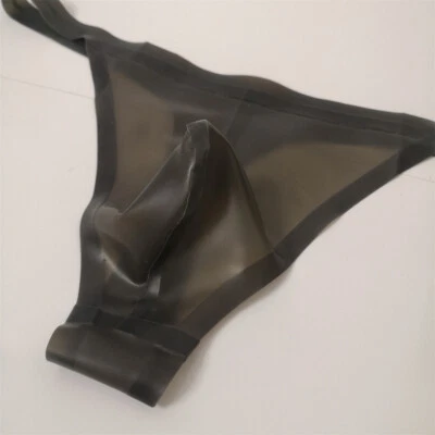 Transparent Black Latex Briefs thong Shorts Rubber Underwear Handmade for Men - Image 1 of 4