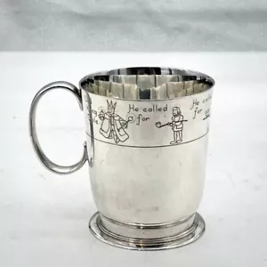 Sterlingsilber Kinderzimmerreim Themenbecher London 1948 Wakely & Wheeler - Bild 1 von 10