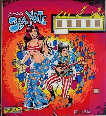 Vidrio trasero reproducción Gottlieb Blue Note (Shay) (nuevo) Foto 1 de 2