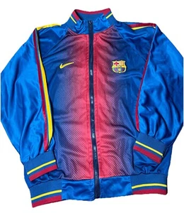Giacca vintage Nike Barcelona FCB giovanile taglia 16 blu rosso calcio full zip raso - Foto 1 di 14