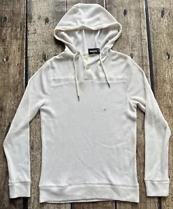 EXPRESS PULLOVER HENLEY HOODIE IVORY MENS SIZE SMALL NEW WITH TAGS - Picture 1 of 10