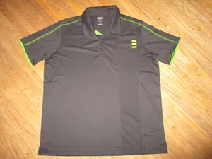 ADIDAS CLIMA-LITE PERFORMANCE GOLF POLO SHIRT Black Lime Green Athletic Fit XL - Imagen 1 de 4