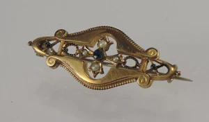 Brosche Mode Schmuck Antikschmuck Turmalin Perlenoptik Vintage - Bild 1 von 3