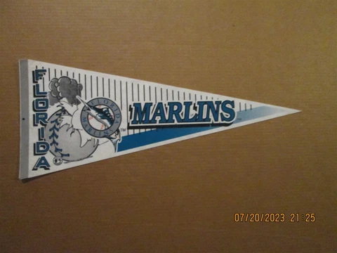 MLB Florida Marlins Vintage Circa 1994 Trench Team Logo Baseball Pennant Cover