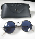 Vintage Jean Paul Gaultier 56-0176 Silver frame blue lenses Sunglasses w/Case